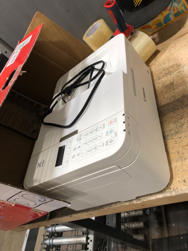 Photo 1 of Canon PIXMA TR4723 Wireless Color All-in-One Inkjet Printer, White - Print Copy Scan Fax - 2-Line LCD Display, 4800 x 1200 dpi, Auto 2-Side Printing, 20-Sheet ADF, Tillsiy TR4723/White