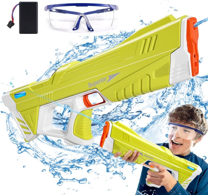 Photo 1 of ****WATER GUN ONLY****  Skirfy Electric Water Gun,Auto Suction Water Guns for Adults&Kids,Squirt Guns 39 Ft Range,Battery Powered Squirt Gun,Automatic Water Gun,Pool Beach Outdoor Party Toys for Kids Ages 8-12