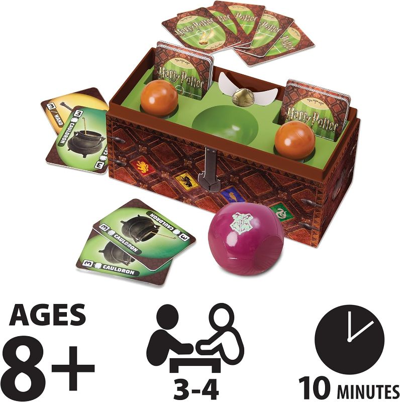 Photo 1 of ***INSTRUCTIONS MISSING - BOX DAMAGED***
Harry Potter Catch The Golden Snitch, A Quidditch Board Game for Witches, Wizards and Muggles, Family Game Ages 8 & up
