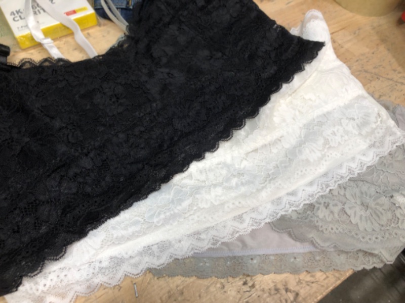 Photo 1 of 3 piece lace bralettes xl grey,white, black