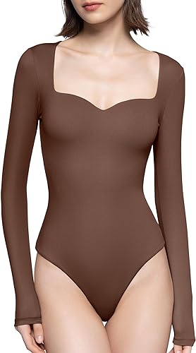 Photo 1 of PUMIEY Women's Sweetheart Neck Long Sleeve Bodysuit Slimming Body Suit Going Out Tops Smoke Cloud Pro Collection
MEDIUM