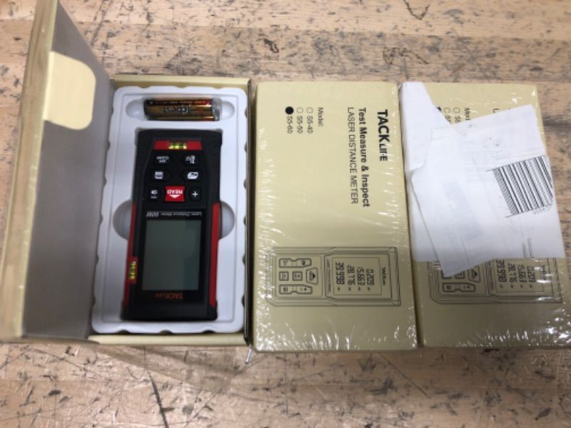Photo 1 of TACKLIFE Classic Laser Measure 196Ft M/In/Ft Mute Laser Distance Meter,RED - HD-60

