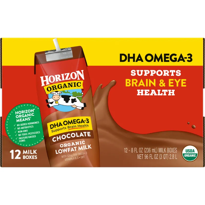 Photo 1 of *BEST BY 1/12/2024* Horizon Organic Milk, Lowfat, Organic, Chocolate - 12 pack, 8 fl oz milk boxes