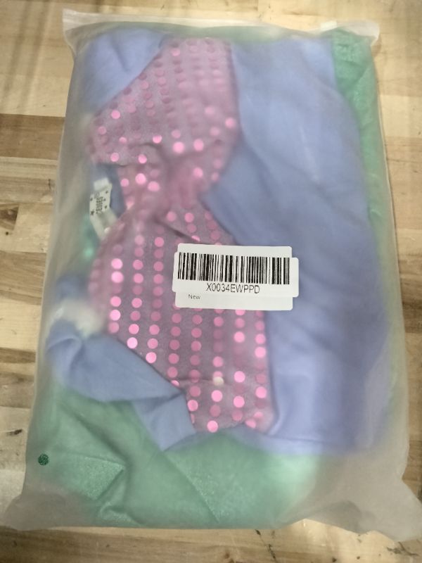 Photo 1 of Melaura Little Girls Mermaid Princess Costume Sequins Halloween Cosplay Party Dress up Set (6, Green With Accessories)