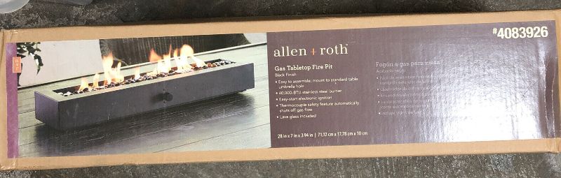 Photo 1 of Allen + Roth 28 Inch Gas Tabletop Fire Pit - Black Finish - #4083926
