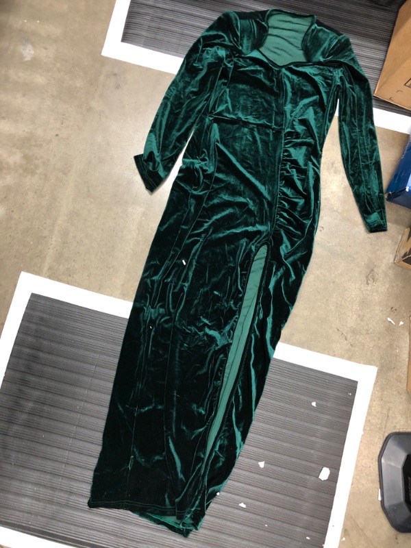 Photo 1 of Emerald green velvet long dress xlarge