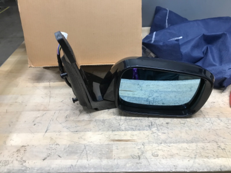 Photo 2 of Fit System 63037H Passenger Side Mirror for Acura MDX, w/o Power liftgate, Black PTM, w/Turn Signal & Memory, Blue Lens, Foldaway, Heated Power Passenger Side (RH)