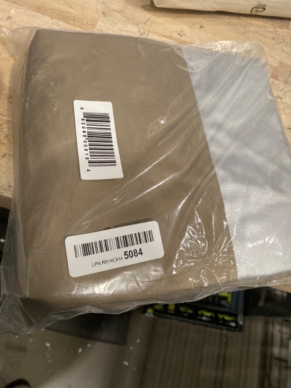 Photo 1 of YardStash Deck Box Cover - Heavy Duty, Waterproof Covers for Outdoor Cushion Storage and Large Deck Boxes - Protects from Rain, Wind and Snow - L - Tan Large - 52" L x 26.5" W x 28" H Tan