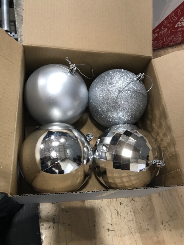 Photo 1 of 4 pack silver Christmas decoration 