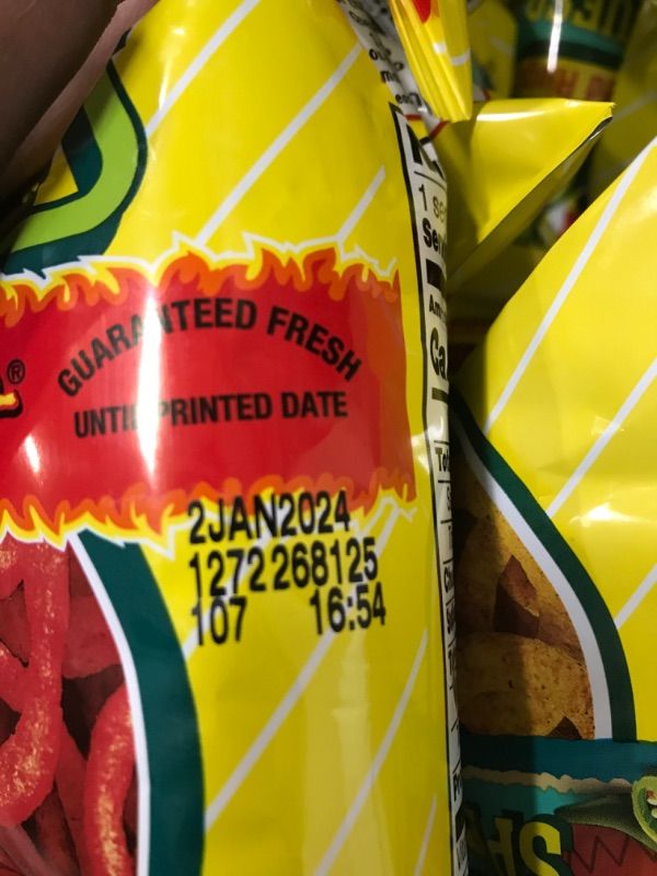 Photo 1 of 40ct Spicy queso and flamin hot chips
EXP: Jan 2, 2024 
