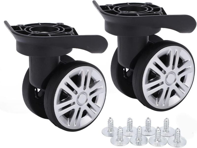 Photo 1 of 1 Pair Luggage Suitcase Wheels, Trunk Wheels, Luggage Wheel Spare Part Universal Wheel Replacement Luggage Suitcase Wheels for Luggage Suitcase Trolley, Mute Double Row Wheels