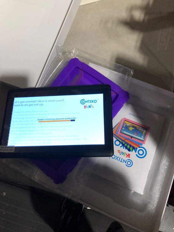 Photo 4 of Contixo 7" Android Kids Tablet 32GB, Includes 50+ Disney Storybooks & Stickers (Value $200), Kid-Proof Case, (2023 Model V8) - Purple Tablet Purple