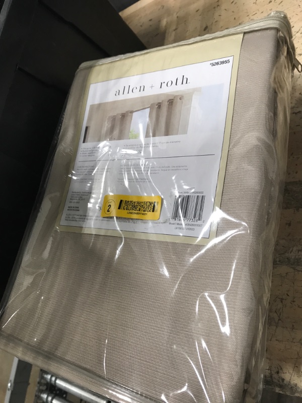 Photo 1 of allen + roth 84-in Taupe Light Filtering Grommet Curtain Panel Pair
