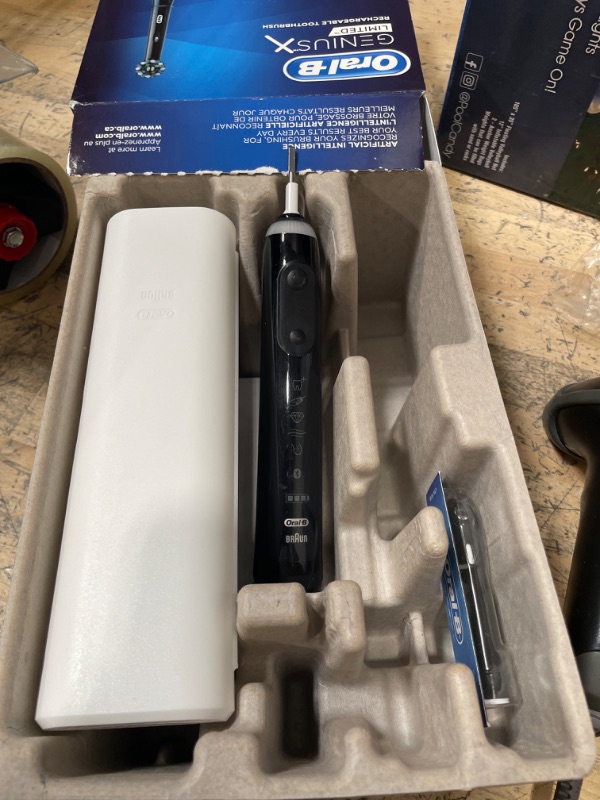 Photo 2 of Oral-B Genius X Limited, Electric Toothbrush with Artificial Intelligence, 1 Replacement Brush Head, 1 Travel Case, Midnight Black Midnight Black Electric Toothbrush