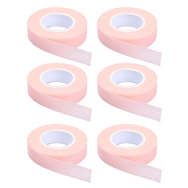 Photo 1 of 6 Rolls Eyelash Tape,Adhesive Fabric Eyelash Extension Tape,Breathable Micropore Fabric Tape for Eyelash Extension Supplies,9 m/10 yard Each Roll (Pink)
