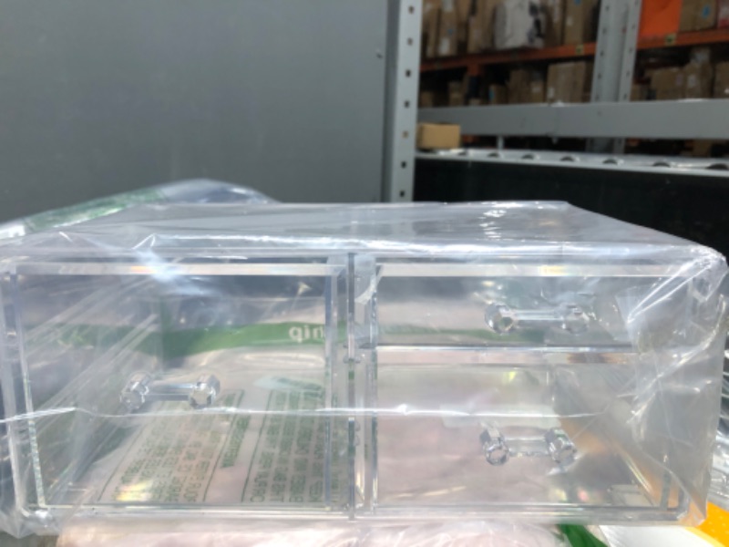 Photo 1 of 11" wide clear acrylic shelf with 3 small drawers