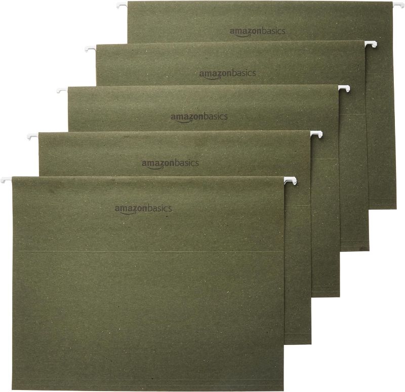 Photo 1 of Amazon Basics Hanging Organizer File Folders - Letter Size, Assorted Colors, 25-Pack Assorted Letter