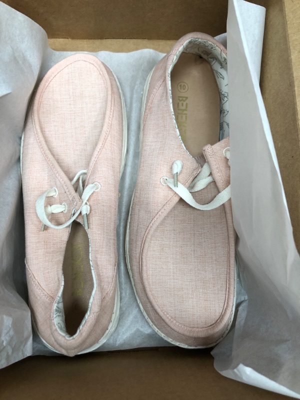 Photo 1 of size 10 womens slip on soft pink sneakers