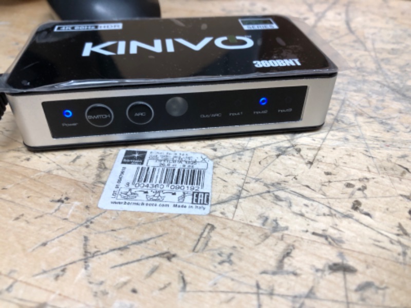 Photo 1 of Kinivo HDMI Switch with Audio Extractor 360BNT (3 in one out, Toslink Optical Audio Port, SPDIF, 4K 60Hz, High Speed 18Gbps, IR Remote) - Compatible with Roku, PS5, Xbox, Apple TV, Dolby Digital/Atmos 4K - 3 Port with Toslink
