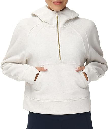 Photo 1 of **MEDIUM***
THE GYM PEOPLE Womens' Hoodies Half Zip Long Sleeve Fleece Crop Pullover Sweatshirts with Pockets Thumb Hole
