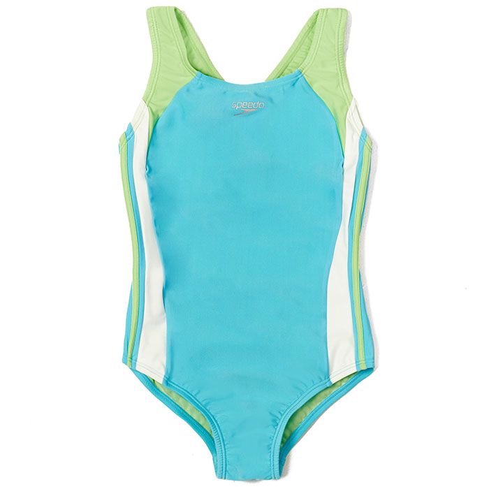 Photo 1 of Speedo | Junior's Girl's Infinity Splice One-Piece Swimsuit, Light Blue, Size 16
