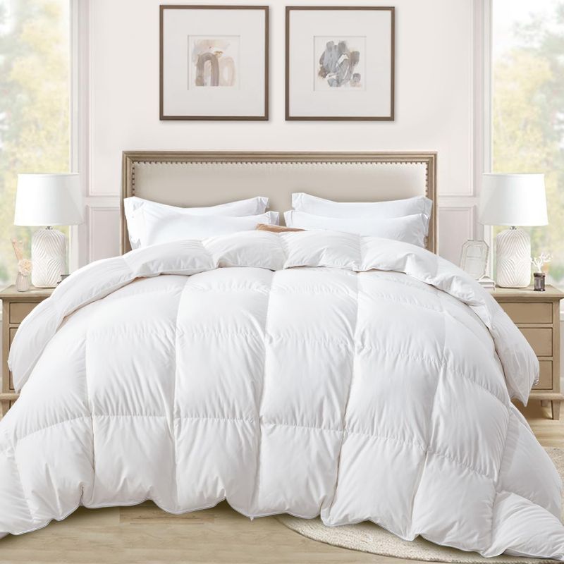 Photo 1 of **BRAND NEW, OPENED FOR SIZE: CAL KING***
Globon Ultra-Soft Down Feather Comforter California King Size,Luxurious Fluffy Hotel Collection Duvet Insert for All Season,Noiseless Shell, 700 Filling Power,Medium Weight with Corner Tabs, White
