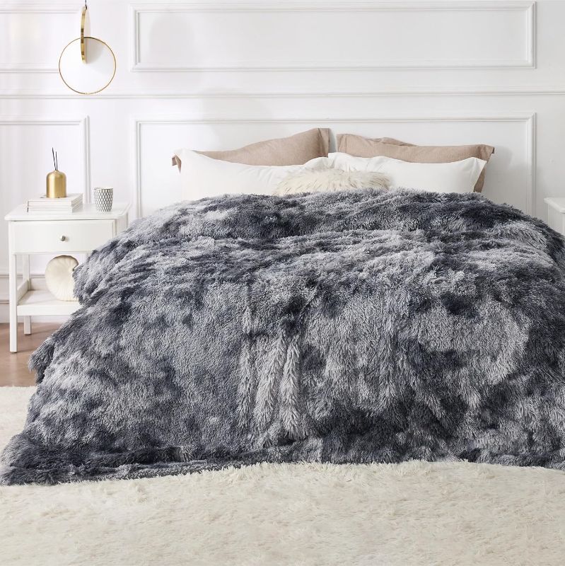 Photo 1 of **SIZE NOT SPECIFIED** 
edsure Fuzzy Soft Blankets Queen Size for Bed – Fluffy and Shaggy Faux Fur Sherpa, Tie-dye Decorative Gift, Warm Thick Blanket 
