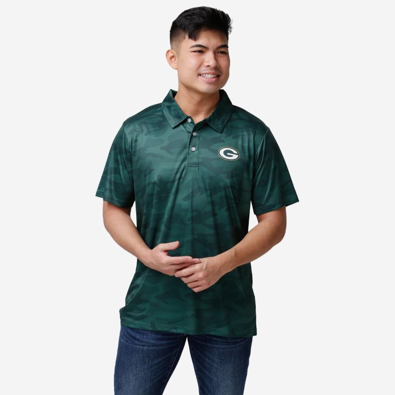 Photo 1 of Green Bay Packers Color Camo Polyester Polo - XL
