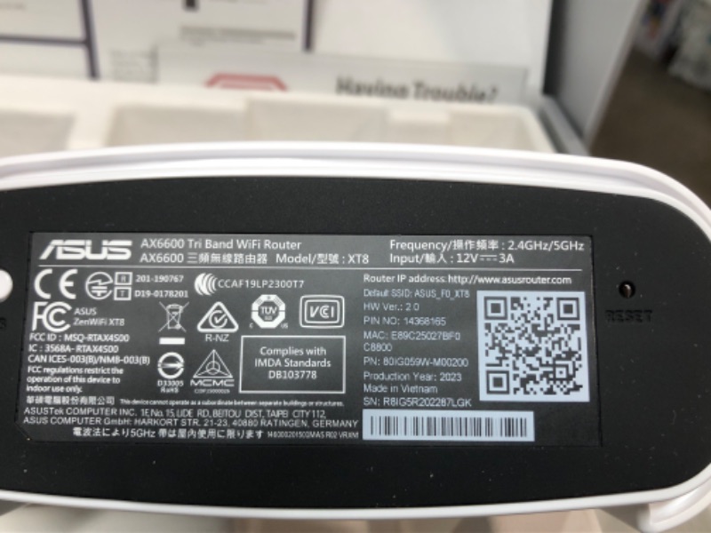 Photo 4 of **brand-new**
ASUS ZenWiFi AX6600 Tri-Band Mesh WiFi 6 System (XT8 2PK) - Whole Home Coverage up to 5500 sq.ft & 6+ rooms, AiMesh, Included Lifetime Internet Security, Easy Setup, 3 SSID, Parental Control, White AX6600 | Tri-Band | 2PKs