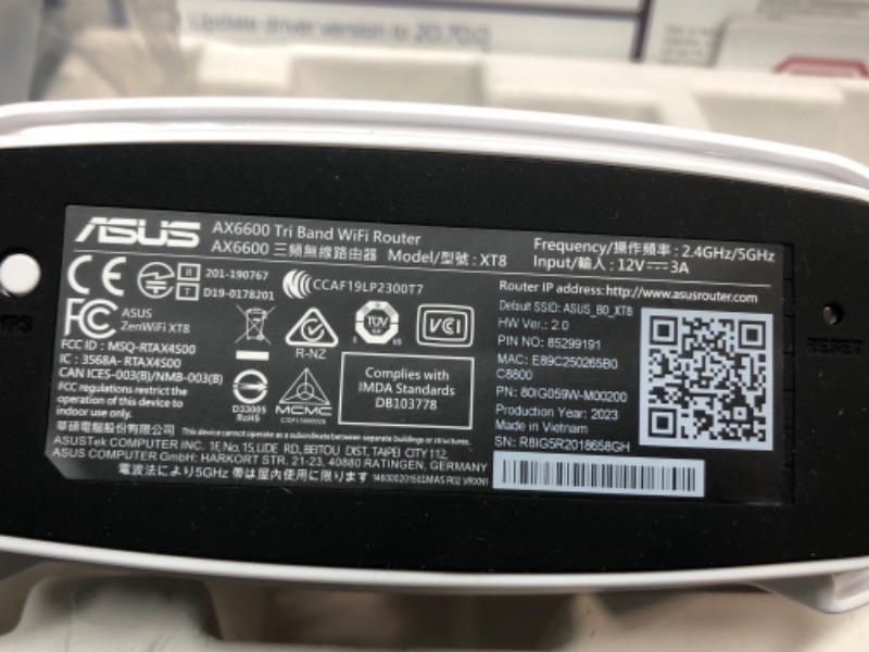 Photo 3 of **brand-new**
ASUS ZenWiFi AX6600 Tri-Band Mesh WiFi 6 System (XT8 2PK) - Whole Home Coverage up to 5500 sq.ft & 6+ rooms, AiMesh, Included Lifetime Internet Security, Easy Setup, 3 SSID, Parental Control, White AX6600 | Tri-Band | 2PKs