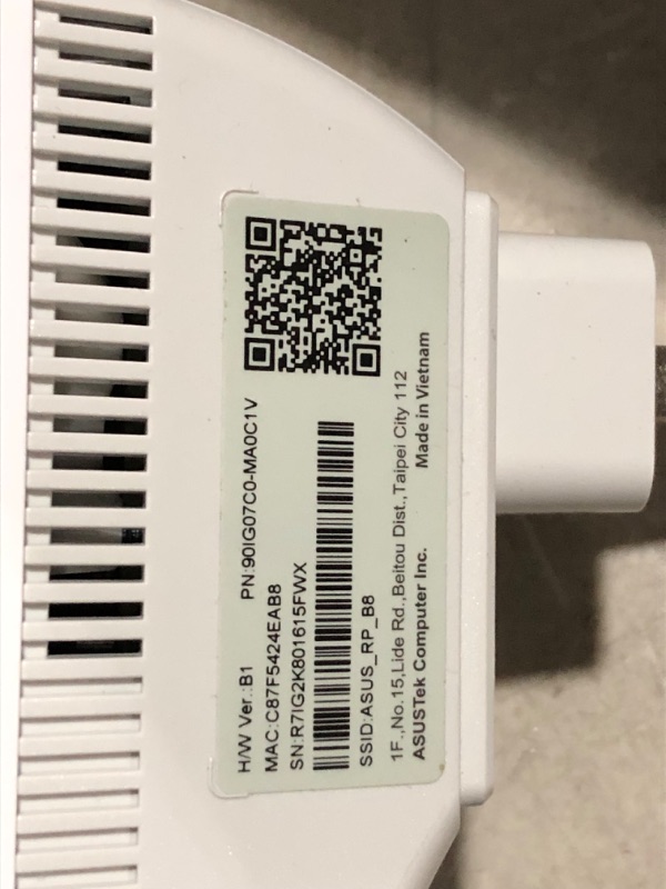 Photo 3 of ***USED - UNABLE TO TEST***
ASUS RP-AX58 AX3000 Dual Band WiFi 6 (802.11ax) Range Extender