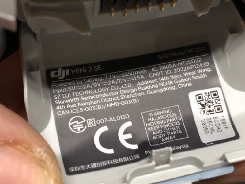 Photo 4 of ***USED - BATTERIES MISSING - UNABLE TO TEST***
DJI Mini 2 SE Fly More Combo Drone