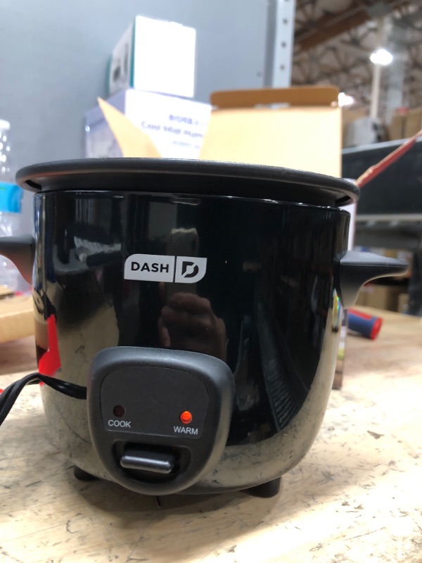 Photo 2 of **MISSING LID**
Dash DRCM200BK Mini Rice Cooker Steamer.