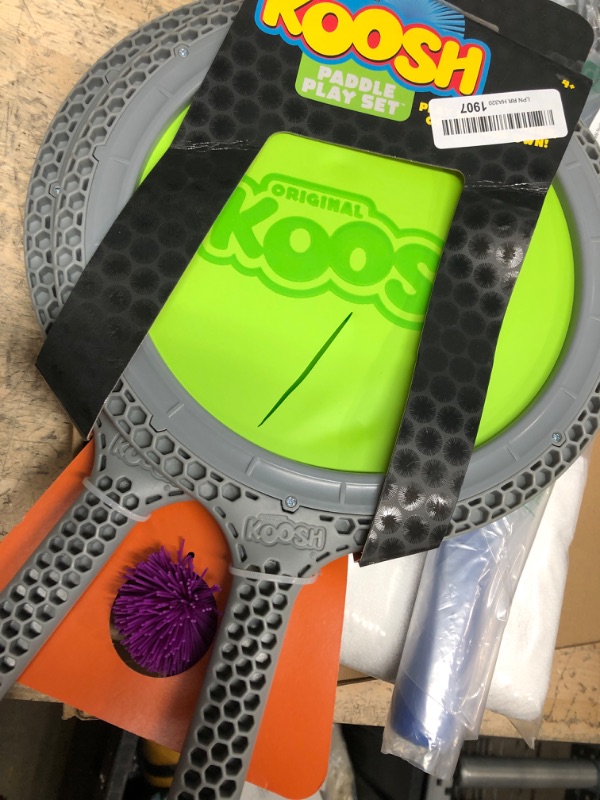 Photo 2 of **ONE PADDLE DAMAGED**
Koosh Double Paddle Playset -- Paddles and Ball for Added Koosh Fun! -- Fidget Toy -- For Ages 6+