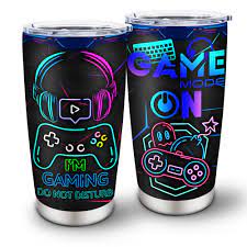 Photo 1 of 20 oz Double Wall Vacuum Insulated Stainless Steel Tumbler with Lid and Straw - Gifts for Women GAMER