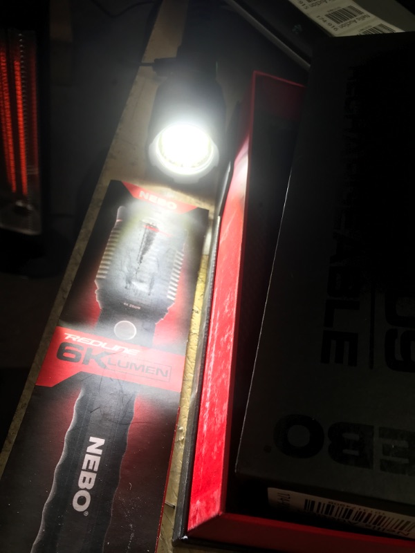 Photo 2 of ***NEEDS TO BE CHARGED***
NEBO Redline 6K 6000-Lumen LED Rechargeable Bright Flashlight For EDC, Camping, Hunting, Hiking, Tactical With 4X Zoom, 4 Light Modes, Waterproof, Power Bank, Black Redline 6k 6000-lumens Flashlight