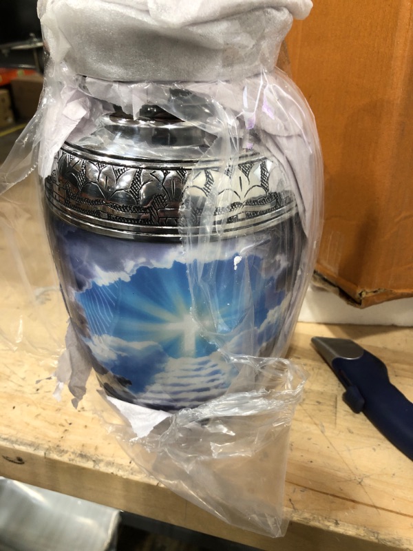 Photo 2 of Urns for Human Ashes Adult Large Stairway to Heaven - Cross Cremation Urns for Adult Ashes Funeral Memorial Burial Urns - Keepsake Urns for Ashes Adult Male & Female, Ashes Adult Large Up to 200 Lbs