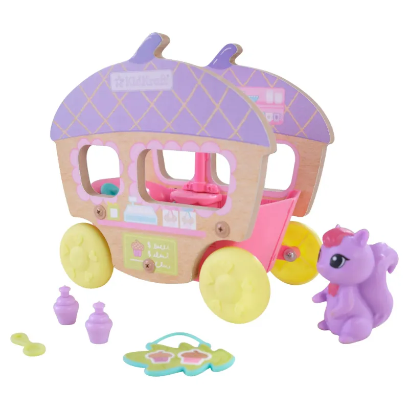 Photo 1 of 3 PACK*** KidKraft Lil Green World Wooden Acorn Food Truck Play Set with 7 Accessories
