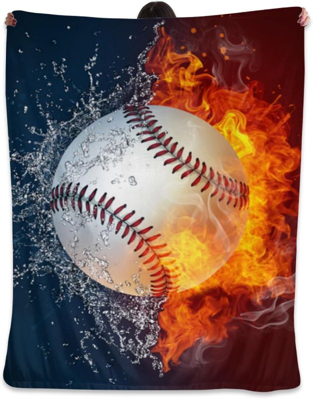 Photo 1 of **similar to stock photo ** Baseball Throw Blanket Gift  Flannel Fleece Fuzzy Blankets Soft Warm Cozy for Bed Sofa Living Room for Kids 50"x40"