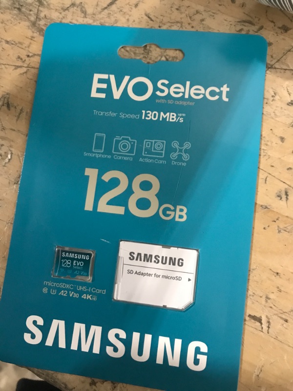 Photo 2 of SAMSUNG EVO Select Micro SD-Memory-Card + Adapter, 128GB microSDXC 130MB/s Full HD & 4K UHD, UHS-I, U3, A2, V30, Expanded Storage for Android Smartphones, Tablets, Nintendo-Switch (MB-ME128KA/AM)