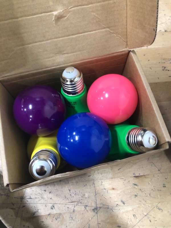 Photo 1 of  Color Light Bulb, 9W=60W E26 Base LED Colored Light Bulbs Red Green Purple Pink Blue Yellow Bulbs for Halloween Christmas Porch Party Bars Holiday Home Lighting