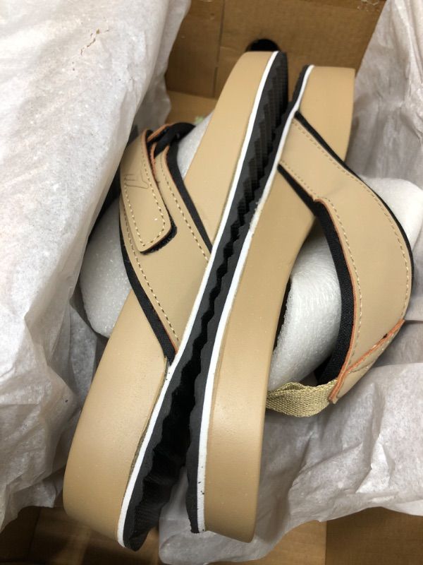 Photo 1 of Akk Men's Flip Flops Beach Sandals - Adjustable Summer Thong Sandals Slides with Arch Support Orthopedic Comfortable Slip on Shoes for Outdoor Indoor House Travel 5 Khaki