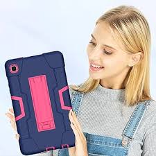 Photo 1 of Bingcok Case for Galaxy Tab A7 Lite 8.7 Case, Heavy Duty Rugged Full-Body Hybrid Shockproof Drop Protection Cover for Samsung Galaxy Tab A7 Lite 8.7 2021 Model SM-T220 / SM- T225 (5-NavyBlue+Rosered)
