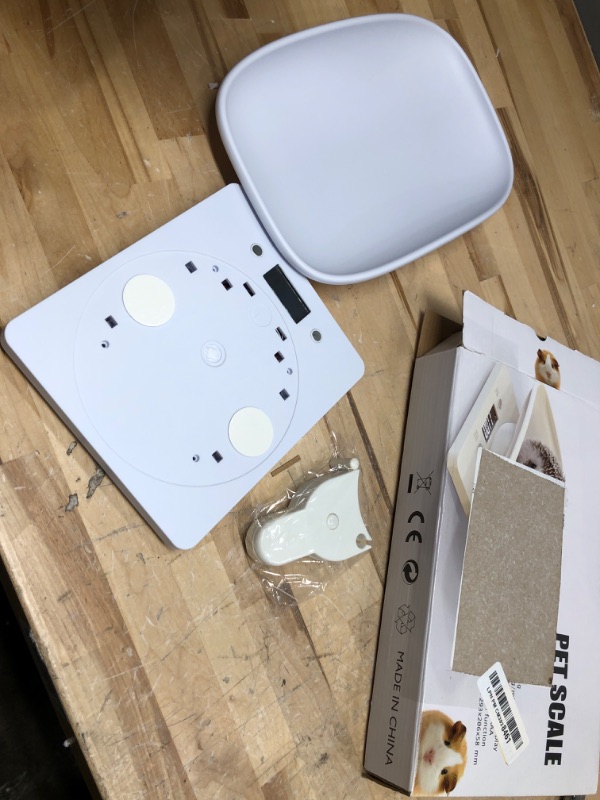 Photo 1 of Qulable Digital Small Animals Scale with Tape Measure, Weigh Your Kitten, Rabbit, or Puppy with High Precision, Multi-Function Electronic Scales for Small Dogs Cats Crawl Pet (Pet Scale) White