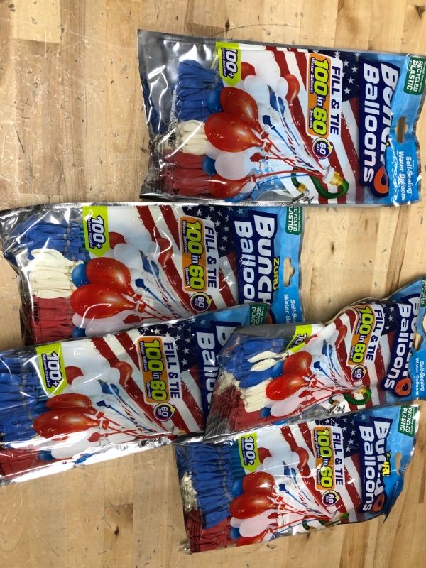 Photo 2 of Bunch O Balloons 3pk Rapid-Filling Self-Sealing Water Balloons by ZURU - Red/White/Blue 5 pack
