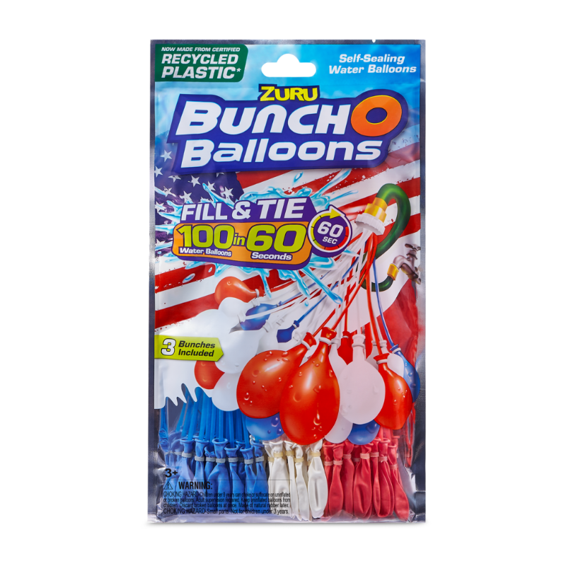 Photo 1 of Bunch O Balloons 3pk Rapid-Filling Self-Sealing Water Balloons by ZURU - Red/White/Blue 5 pack
