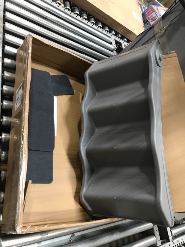 Photo 1 of Amazon Basics Foldable Steps for Dogs and Cats, Grey 14.6"X22.75"X19.5" Foldable Grey