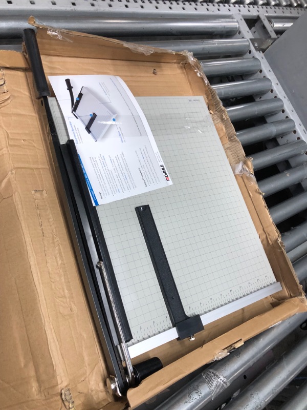 Photo 2 of Dahle Vantage 18e Paper Trimmer, 18" Cut Length, 15 Sheet, Automatic Clamp, Adjustable Guide, Metal Base with 1/2" Gridlines, Guillotine Paper Cutter Cut Length: 18"