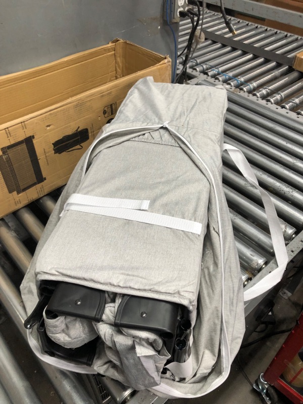 Photo 1 of Baby Delight Horizon Full Size Crib | Portable Baby Bed | Breathable Mesh Baby Crib | Luxe Quilted Fabric | Grey