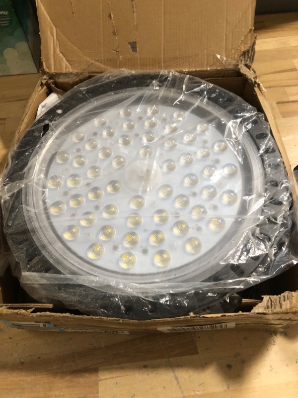 Photo 1 of  2-pack wowspeed LED High Bay Light,200W 20000LM UFO LED High Bay Light,6500K Daylight LED Shop Light, IP65 Waterproof LED Commercial Warehouse Area Light,LED Garage Light for Garage Gym Factory Warehouse 200W-10